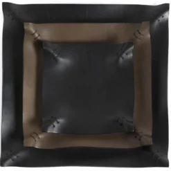 Svuotatasche Piatto Medio in pelle nera