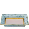 Svuotatasche rettangolare in porcellana blu e rosa