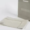 Table Linens Tovaglia in Lino Beige con Inserto in Raso Entre-Deux