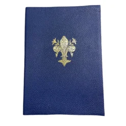 Taccuino in pelle blu Gold Lily