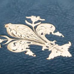 Taccuino in pelle blu Gold Lily