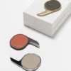Tagliacarte Segno in cromo e pelle beige