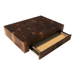 Tagliere in legno di noce con cassetto