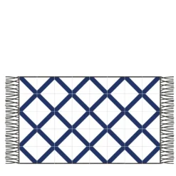 Tappeto blu a rete Composizione ceramica di Giuliano Andrea dell'Uva 200 x 100