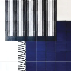 Tappeto Composizione ceramica blu e gialla di Giuliano Andrea dell'Uva 300 x 180