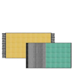 Tappeto Composizione in ceramica verde e gialla di Giuliano Andrea dell'Uva 300 x 180