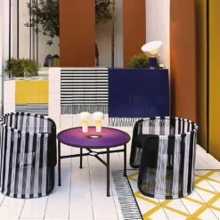 Tappeto giallo a rete Composizione ceramica di Giuliano Andrea dell'Uva 200 x 100