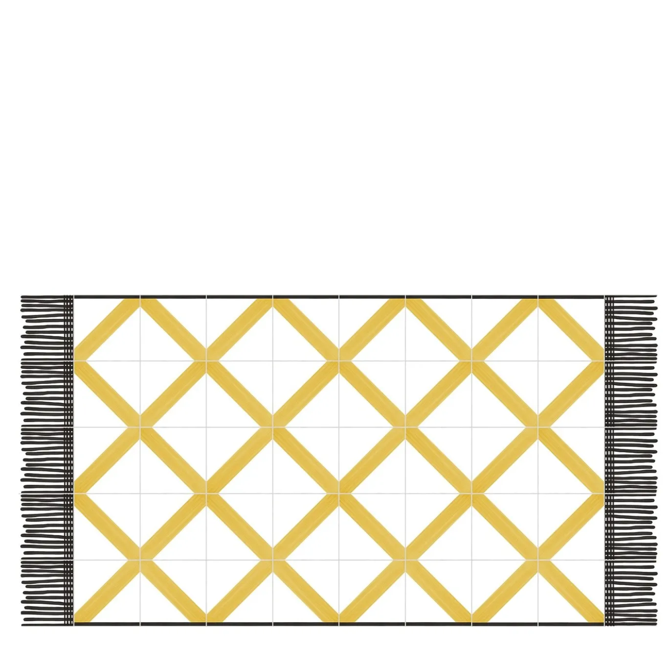 Tappeto giallo a rete Composizione ceramica di Giuliano Andrea dell'Uva 200 x 100