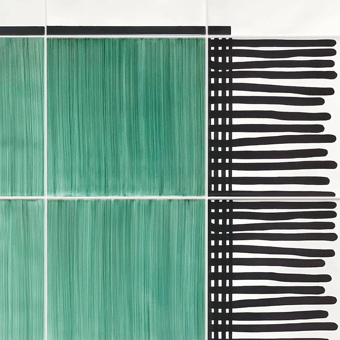 Tappeto Verde Composizione ceramica di Giuliano Andrea dell'Uva 200 x 100
