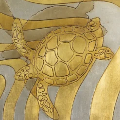 Tartarughe legno intagliato con foglia d'oro e d'argento di Giuseppe Caiafa