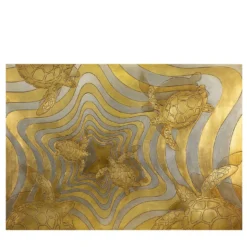 Tartarughe legno intagliato con foglia d'oro e d'argento di Giuseppe Caiafa