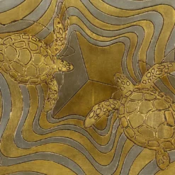 Tartarughe legno intagliato con foglia d'oro e d'argento di Giuseppe Caiafa