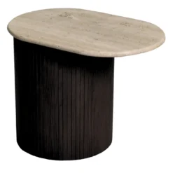Tavolino Bitta con piano in marmo travertino di Libero Rutilo