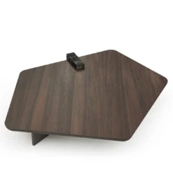 Tavolino da caffè Antinomia pentagonale in legno impiallacciato marrone