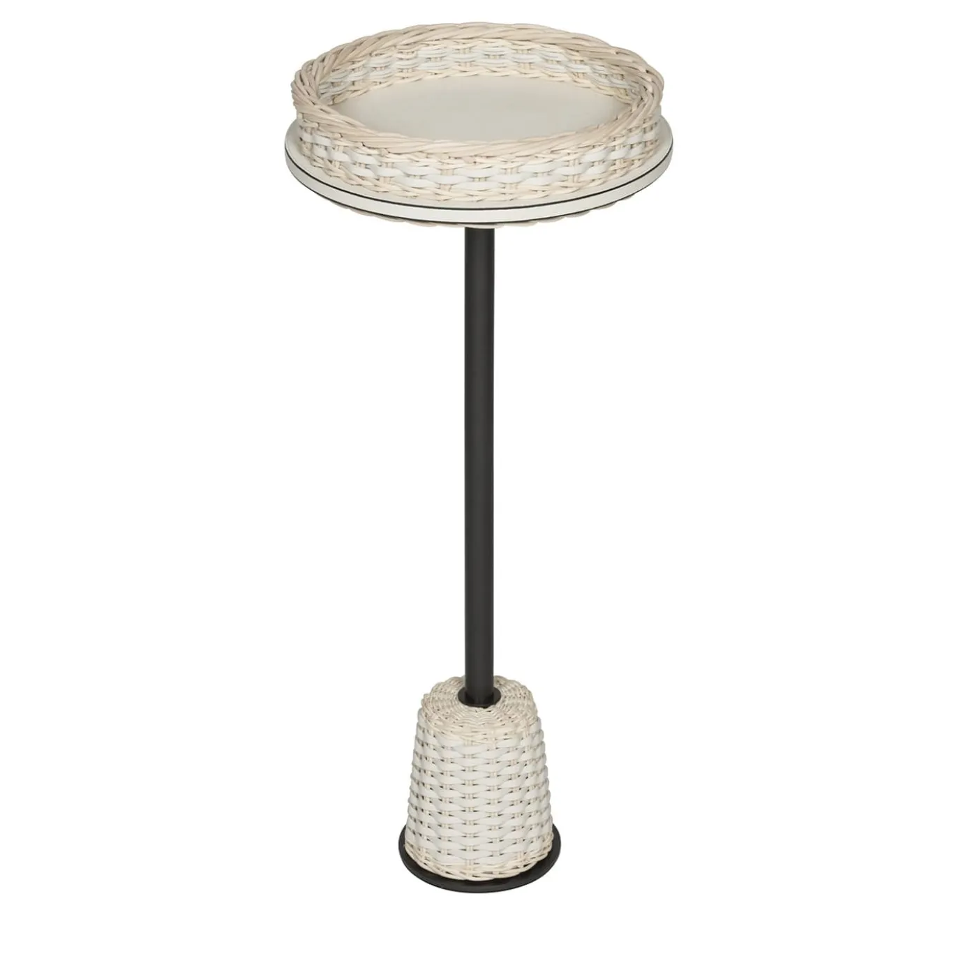 Tavolino Matisse in pelle e rattan - Piccolo