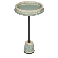 Tavolino Matisse in pelle e rattan - Medio
