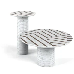 Tavolino Optic Tall White Carrara di Zanellato & Bortotto