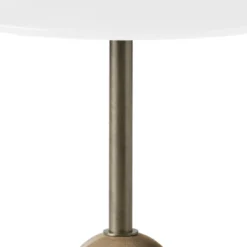 Tavolino Pins Rotondo Beige in Ceramica e Vetro