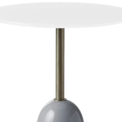 Tavolino Pins rotondo in ceramica e vetro grigio