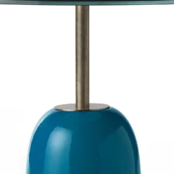 Tavolino Pins rotondo in ceramica e vetro nero retroverniciato
