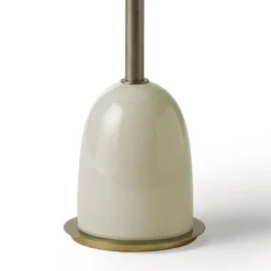 Tavolino Pins rotondo in ceramica e vetro bianco
