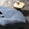 Tavolino Quadri Tondo 9150 in ottone e nero di Gianluigi Landoni