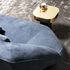 Tavolino Quadri Tondo 9150 in ottone e nero di Gianluigi Landoni