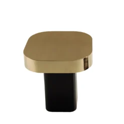 Tavolino Quadri Tondo 9150 in ottone e nero di Gianluigi Landoni