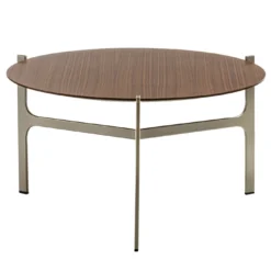 Tavolino Sydney Rotondo in Legno Marrone