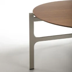 Tavolino Sydney Rotondo in Legno Marrone