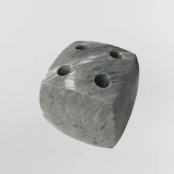 Tavolo da Gioco con Portastecche in Marmo Grigio di Adriano Design