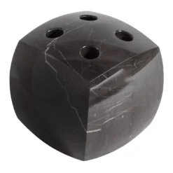 Tavolo da Gioco con Portastecche in Marmo Nero di Adriano Design