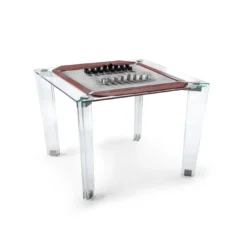 Tavolo da Gioco Tuttuno Dama in Vetro Set da 4