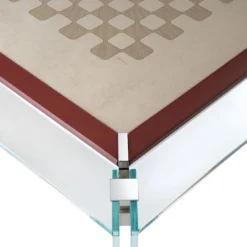 Tavolo da Gioco Tuttuno Dama in Vetro Set da 4