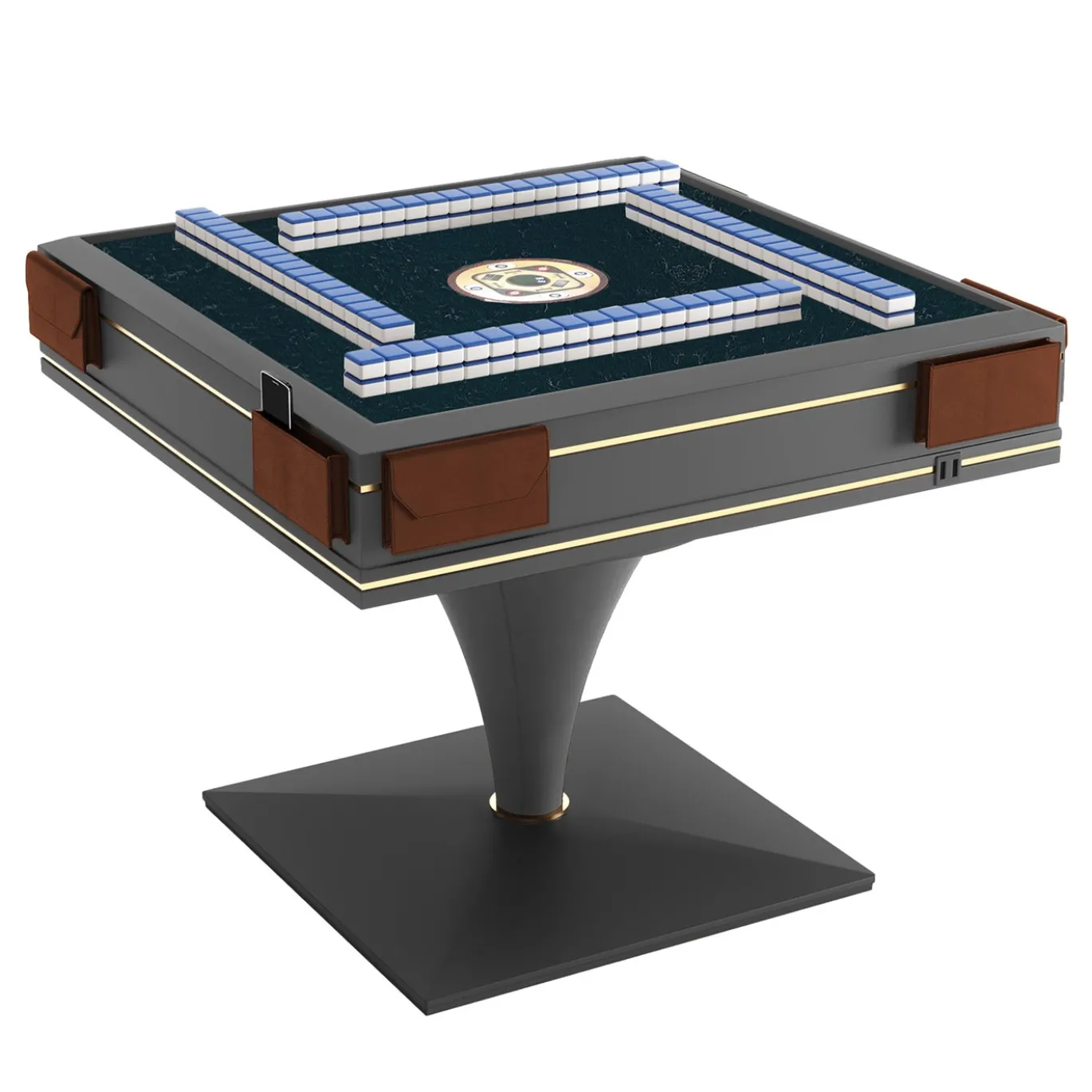 Tavolo da Mahjong Automatico Posh Deluxe in Pelle Beige