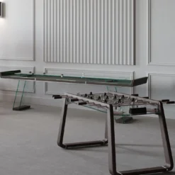 Tavolo da Shuffleboard Scivolo 9ft in Legno e Vetro