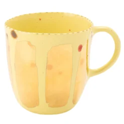Tazza Banana in porcellana gialla con pennellate