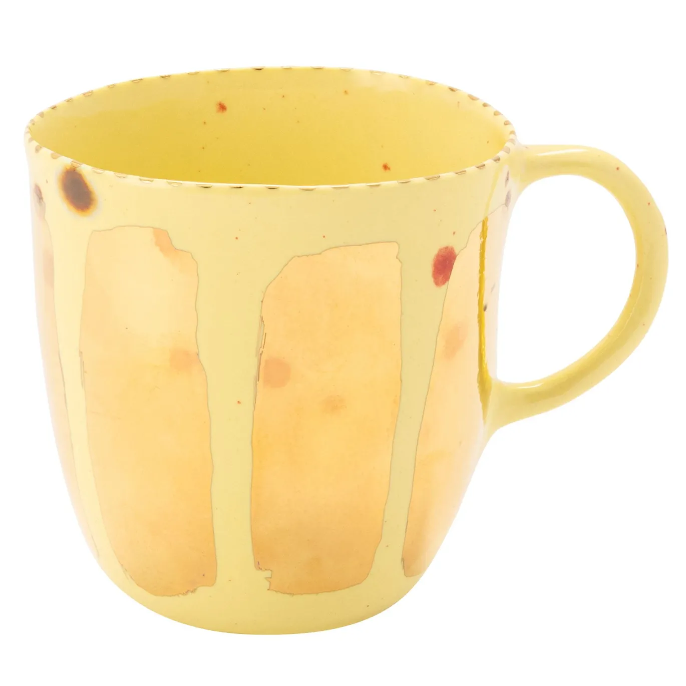 Tazza Banana in porcellana gialla con pennellate