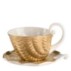 Tazza da T� con Piattino Isabella in Porcellana Dorata