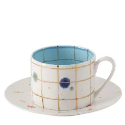 Tazza da tè e piattino in cristallo
