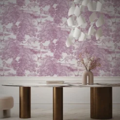 Toile de Jouy Magenta Timeless 23 Carta da parati