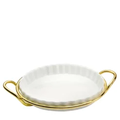 Tortiera Binario 2 Bianco e Oro