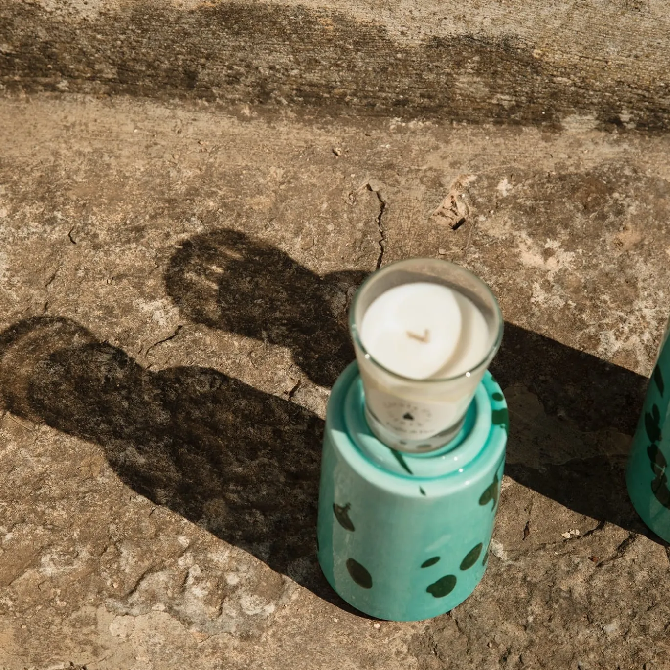 Totem verde e acqua con candela profumata Foglie di Fico