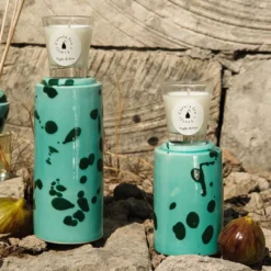 Totem verde e acqua con candela profumata Foglie di Fico