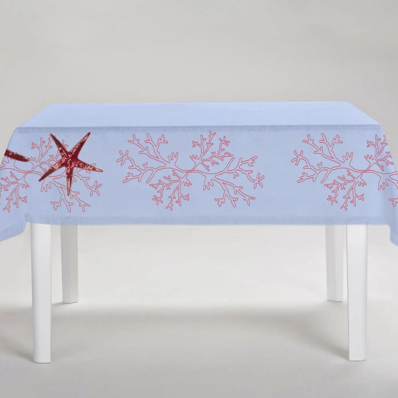 Tovaglia azzurra rettangolare Corallo Rosa