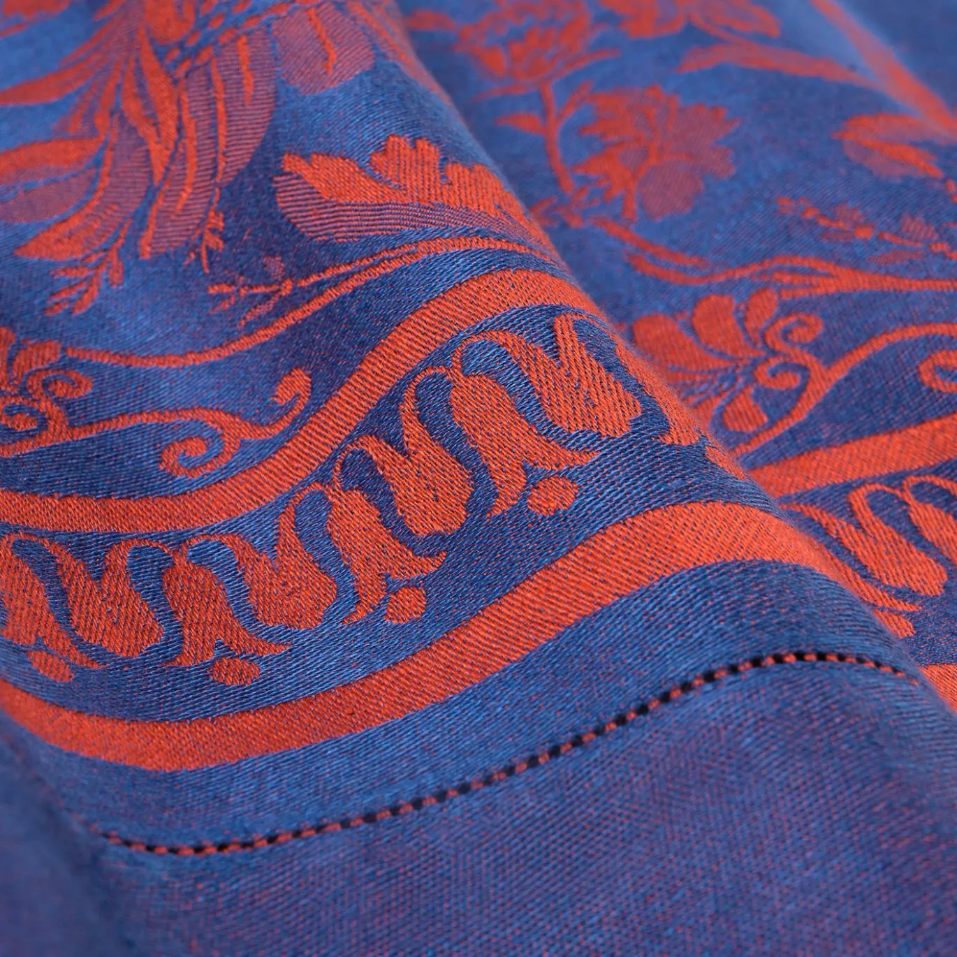 Tovaglia Giardino Italiano Marsala-Rosso e Blu