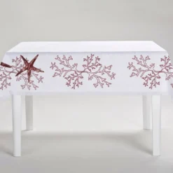 Tovaglia rettangolare bianca Corallo Rosso
