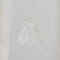 Tovaglia ricamata con ape grande in avorio Dunans III