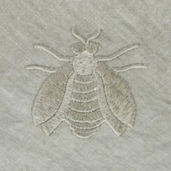 Tovaglia ricamata con ape grande grigia Dunans III