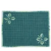 Tovaglietta Ibisco in Paglia Verde Ricamata in Rafia